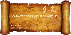 Gaunersdorfer Koppány névjegykártya